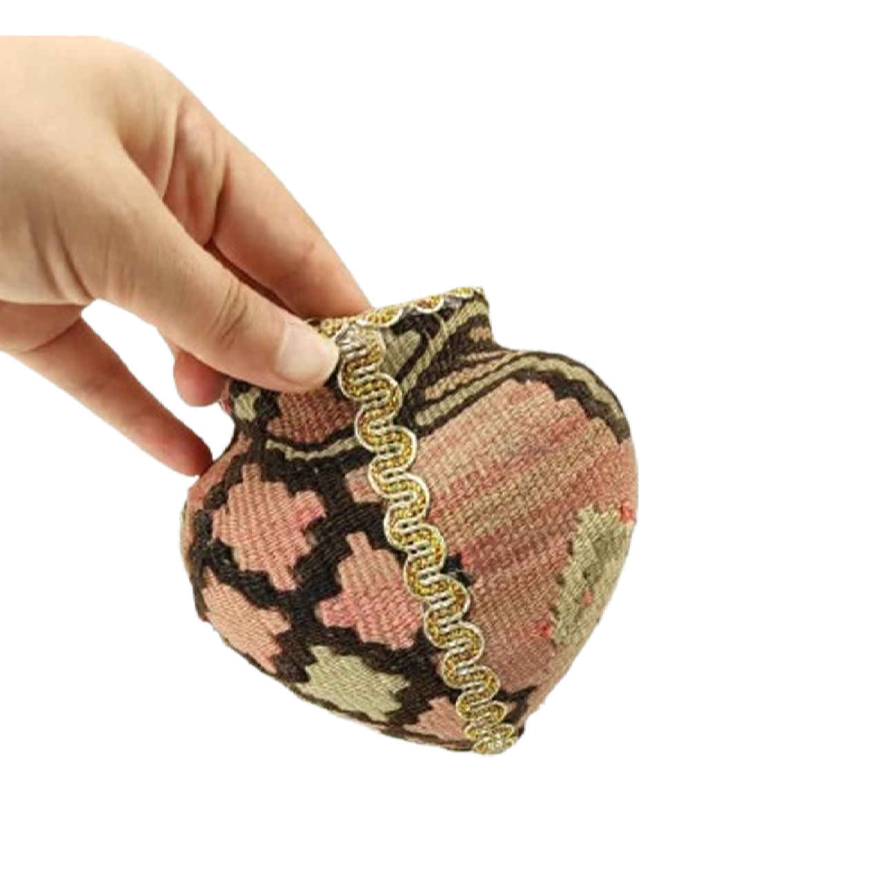 Handgefertigte bauchige Töpfer-Vase im Persischen Teppich-Design aus Tabriz