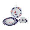 Iranisches Keramik-Mahlzeit-Set von Zarin Iran 5-teilig für Kinder – Boot Design