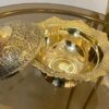 Luxuriöse Messing-Zuckerschale mit detailliertem Deckel