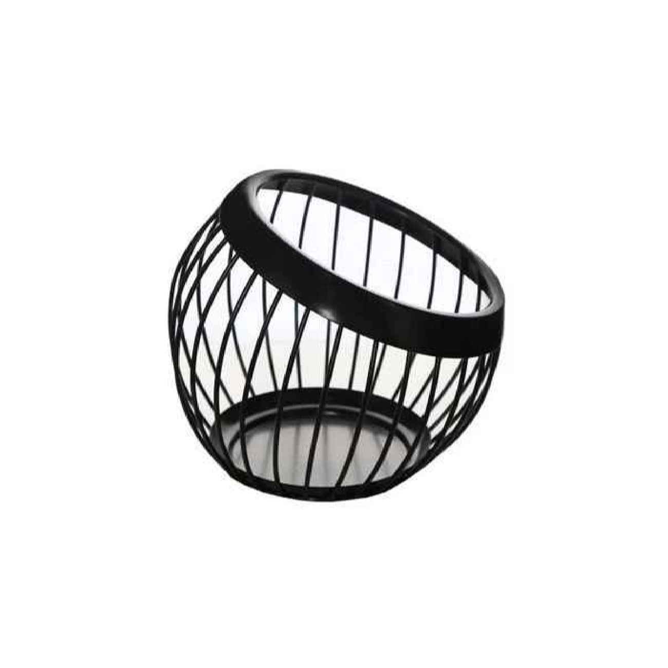 Obstkorb aus Metalldraht Chic & Luxe in Schwarz