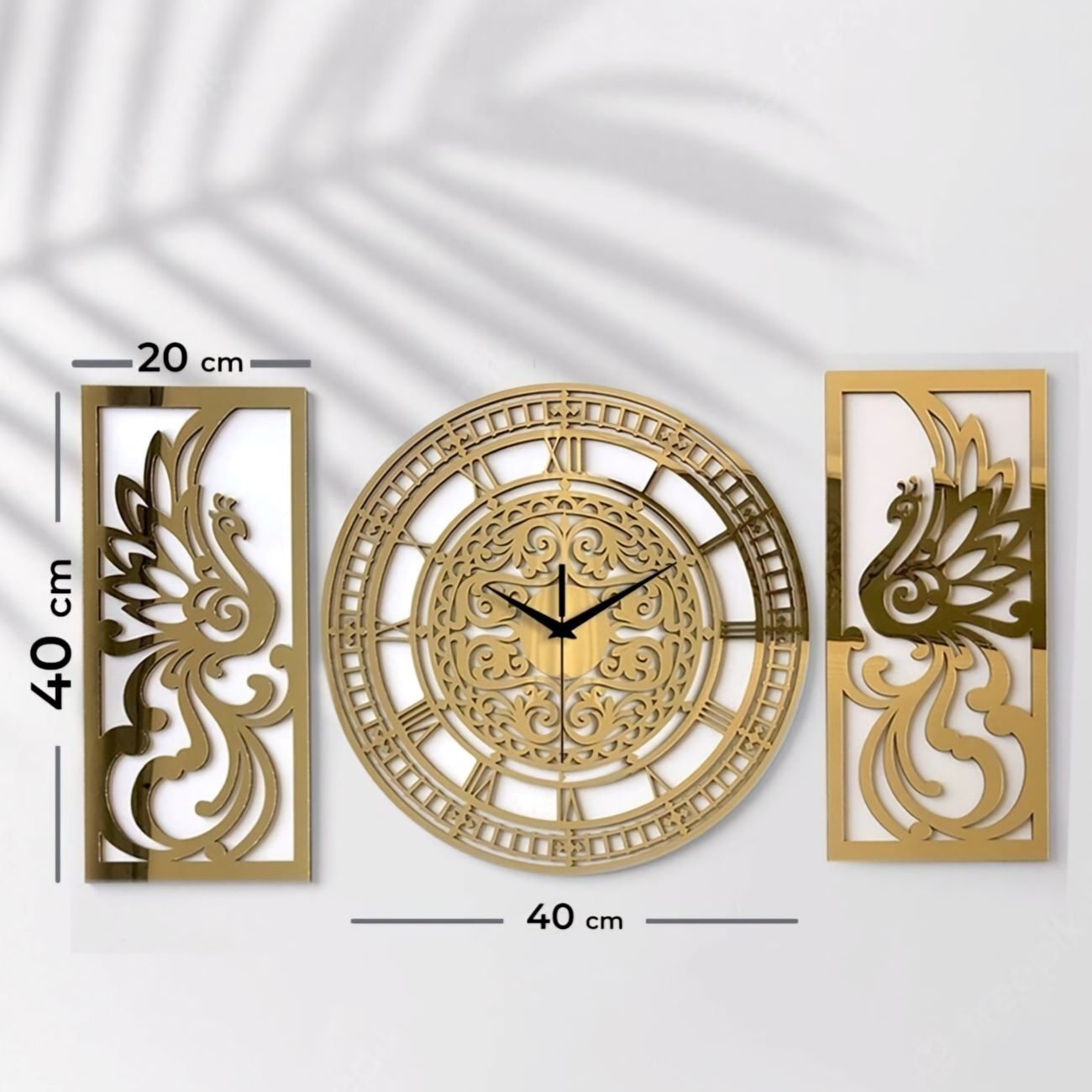 Modernes 3-teiliges Wanduhr-Set Simurgh