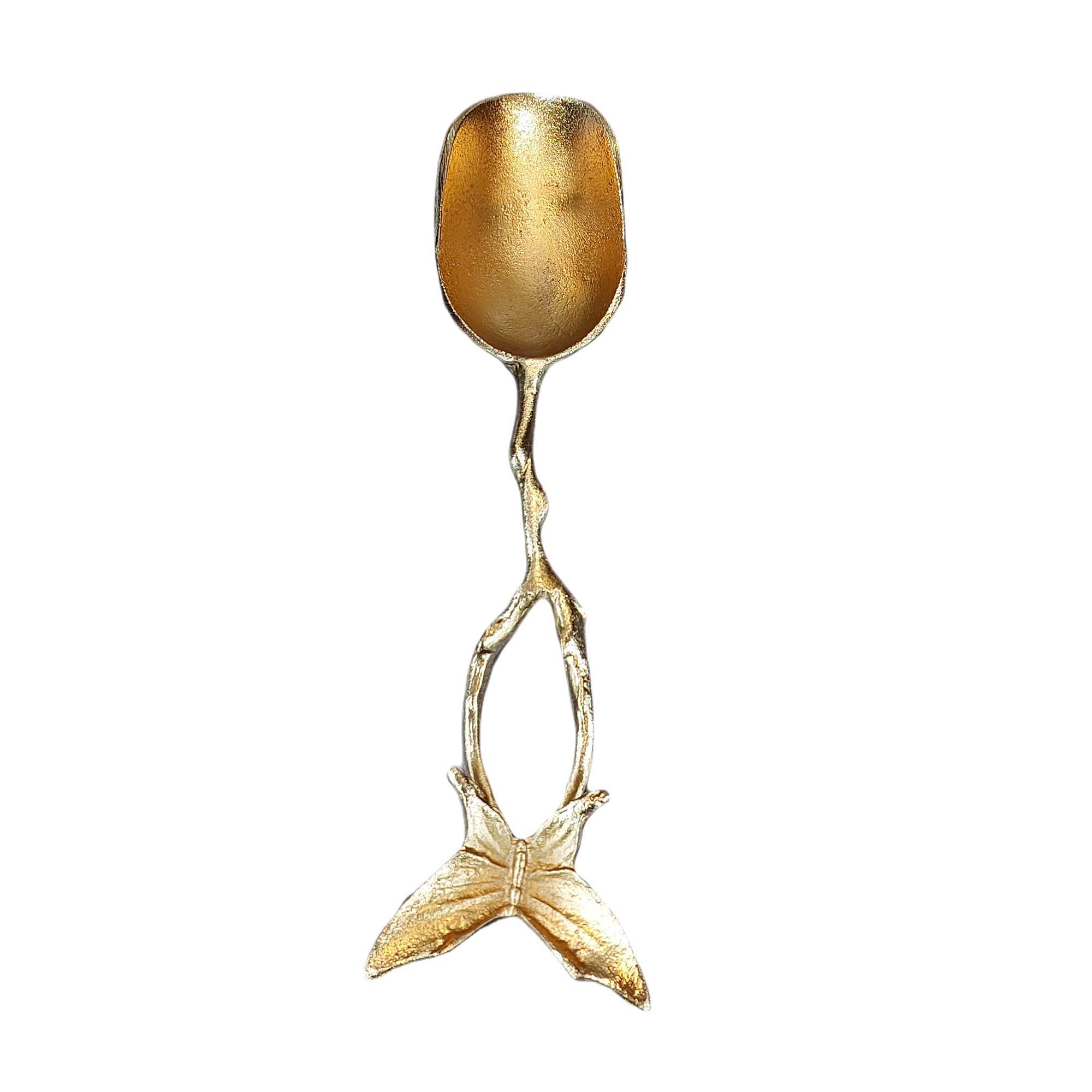 Nussservierlöffel mit Schmetterlings-Design in Gold