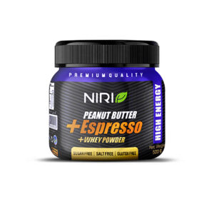Iranische Erdnussbutter mit Molkenprotein & Kaffeegeschmack von Niri – 500 g