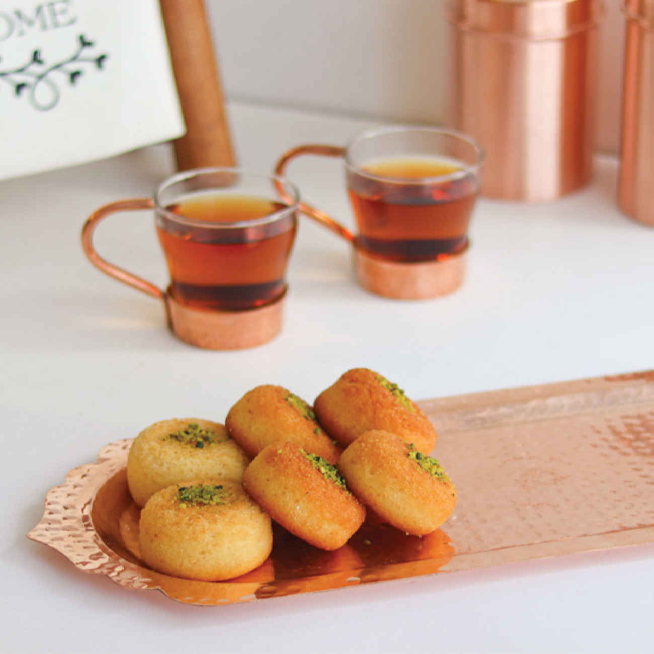 Persisches Kupfer-Serviertablett, geeignet zum Servieren