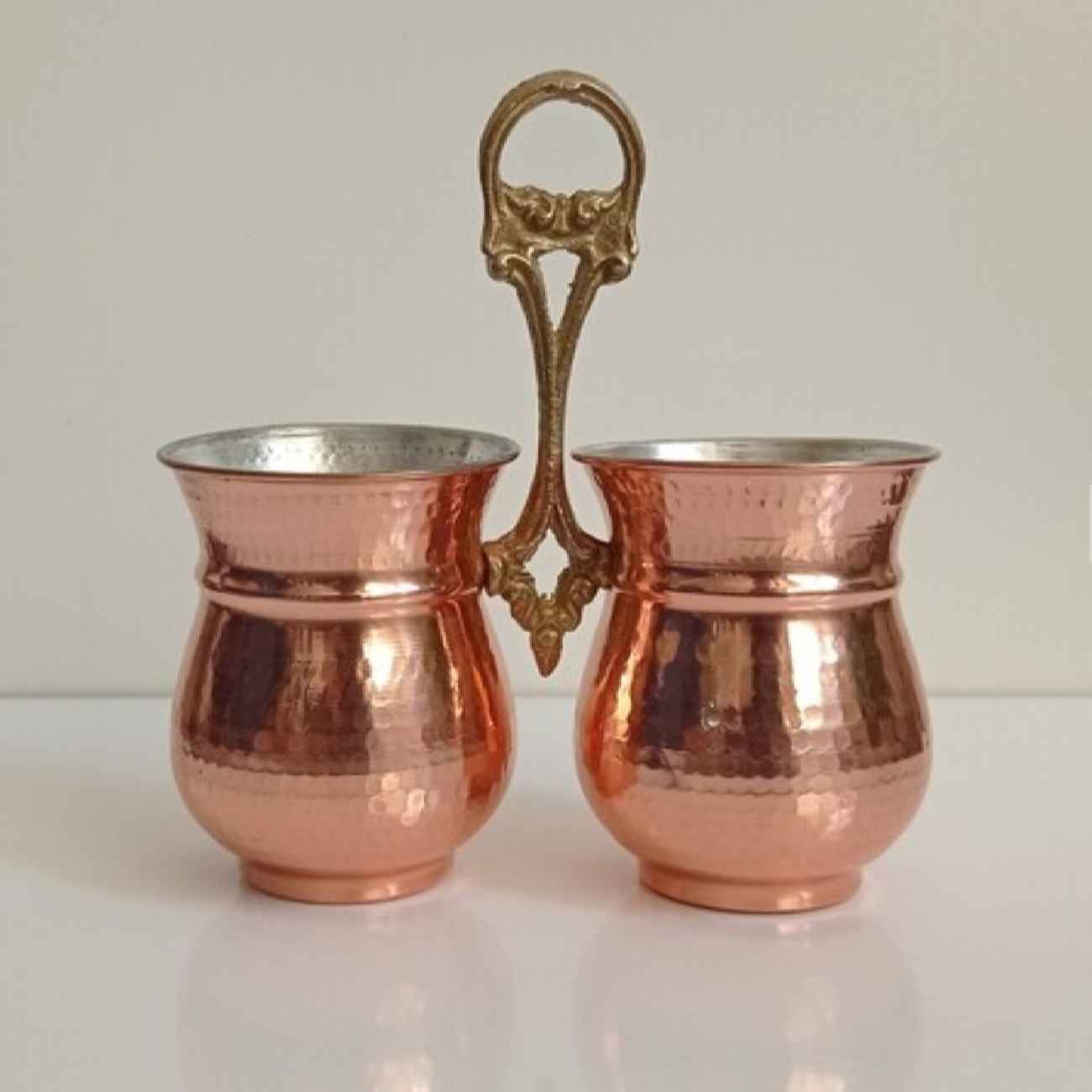Persischer Kupfer-Utensilienhalter – Traditionell gehämmert
