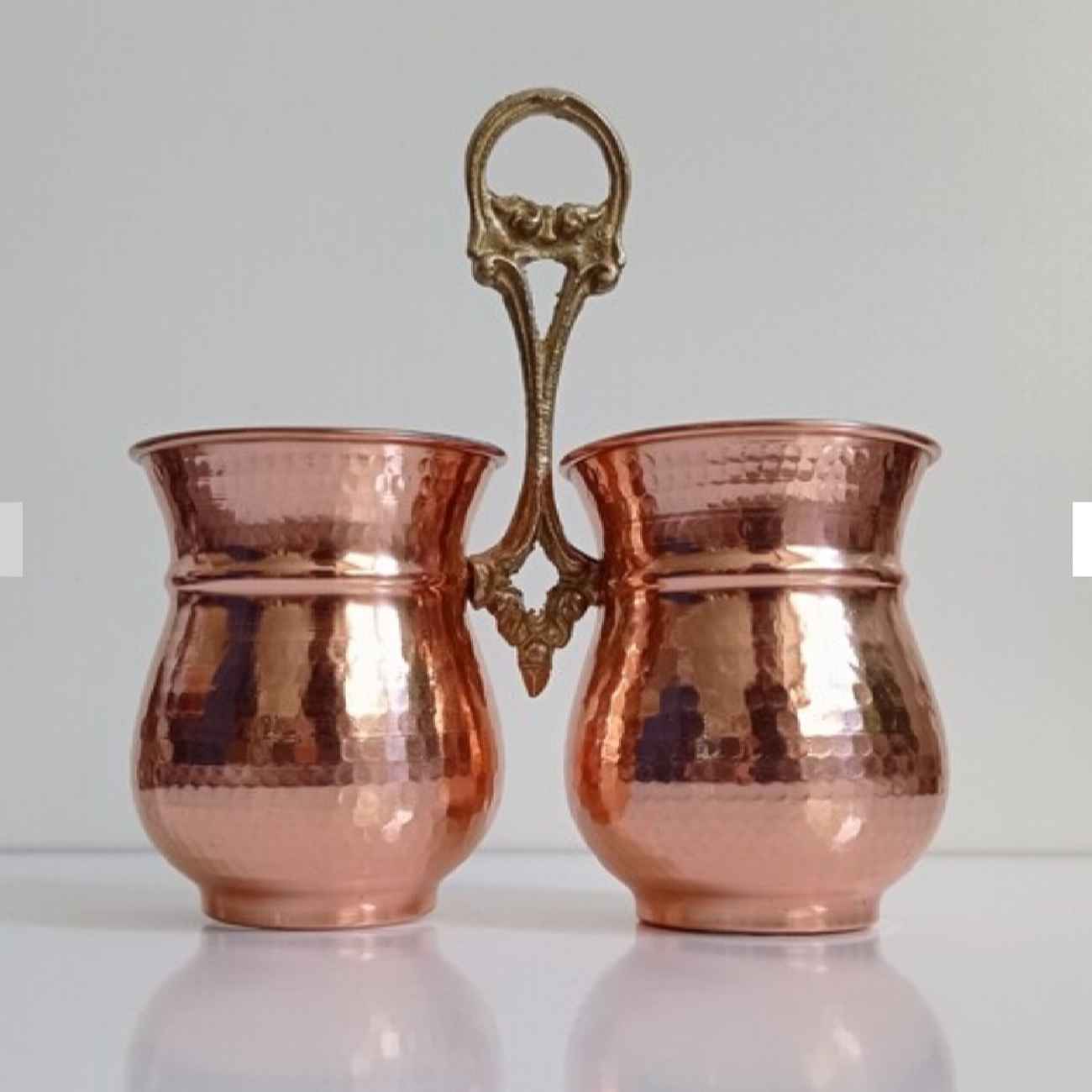 Persischer Kupfer-Utensilienhalter – Traditionell gehämmert