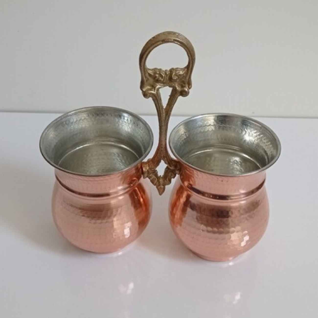 Persischer Kupfer-Utensilienhalter – Traditionell gehämmert