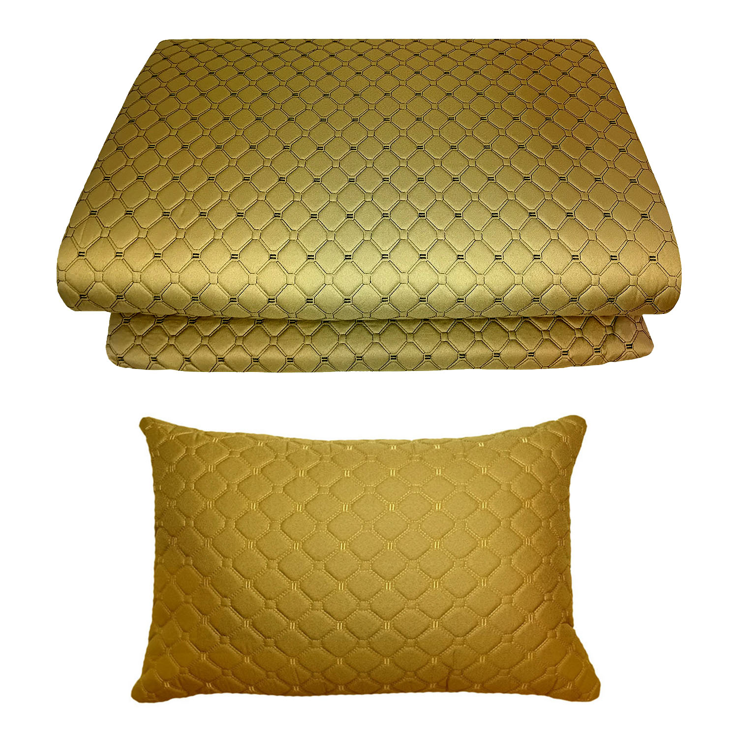 Bodenschlafmatratze Einzelgröße mit Kissen in Gold