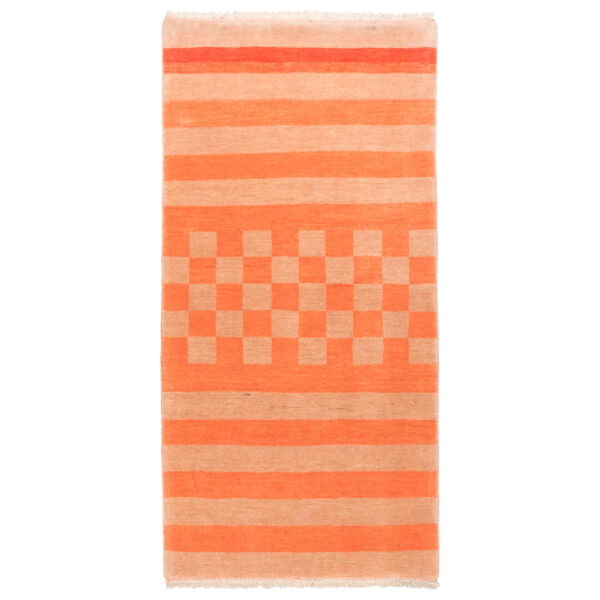 Echter persischer Gabbeh-Wollteppich handgewebt in Fars mit Rand schwarz