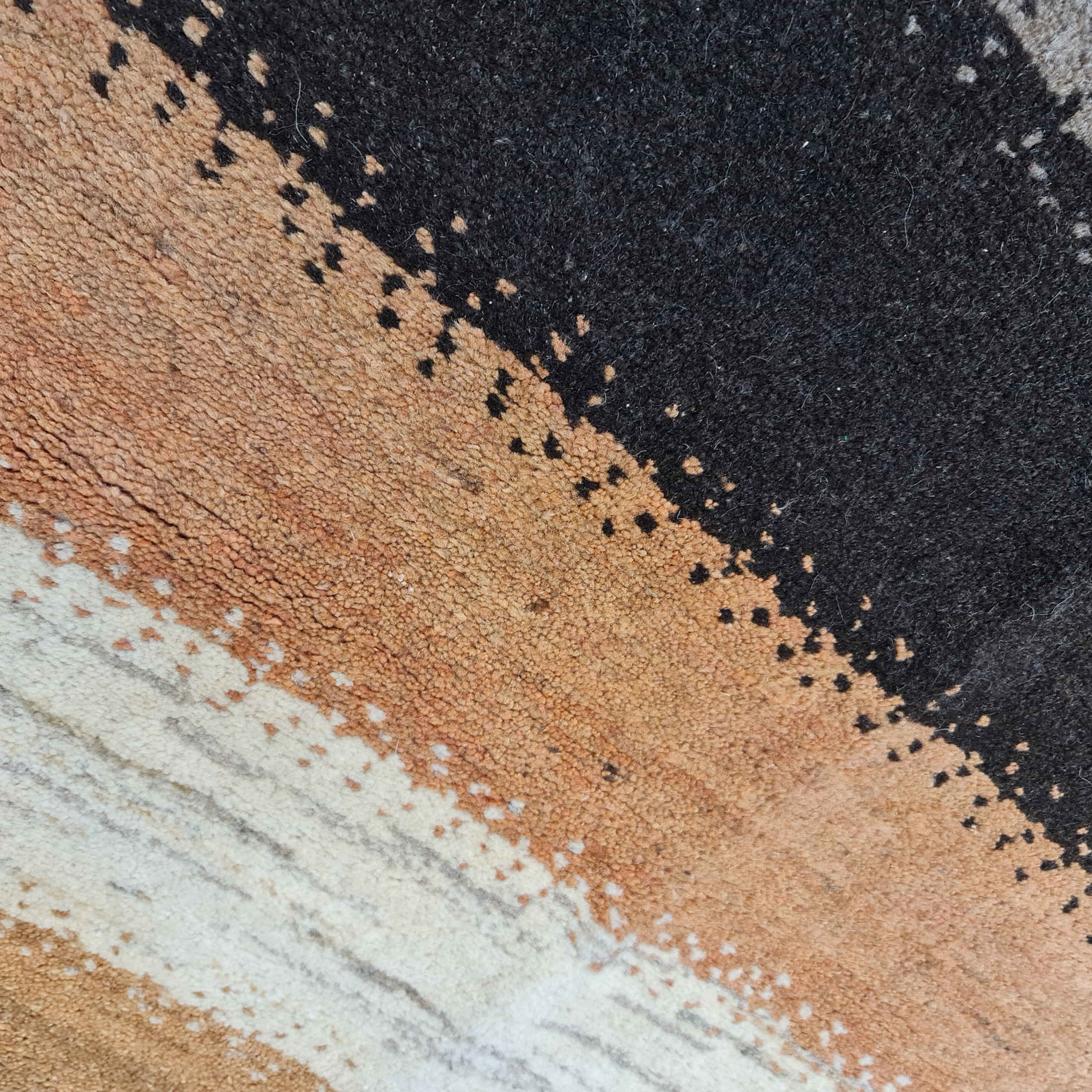 Persischer Gabbeh-Wollteppich handgewebt in Fars mit Rand blau