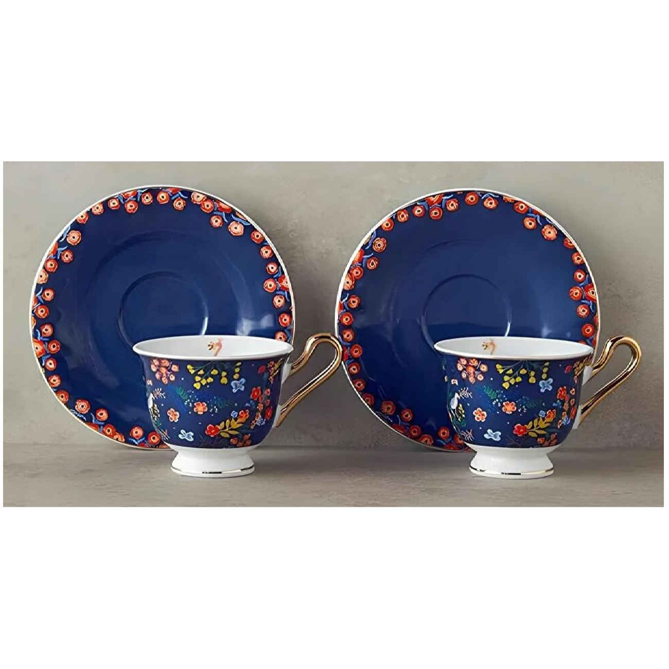Künstlerisches Porzellan-Teeset in Marineblau – Klassische und zeitlose Teekollektion