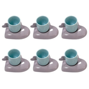 Künstlerisches Porzellan-Teeset 6-teilig in Türkis – Lebendige und farbenfrohe Kollektion für Zuhause und Geschenk