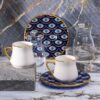 Künstlerisches Porzellan-Teeset 6-teilig mit Schutz-Augen-Design – Einzigartiges und symbolisches Teeservice