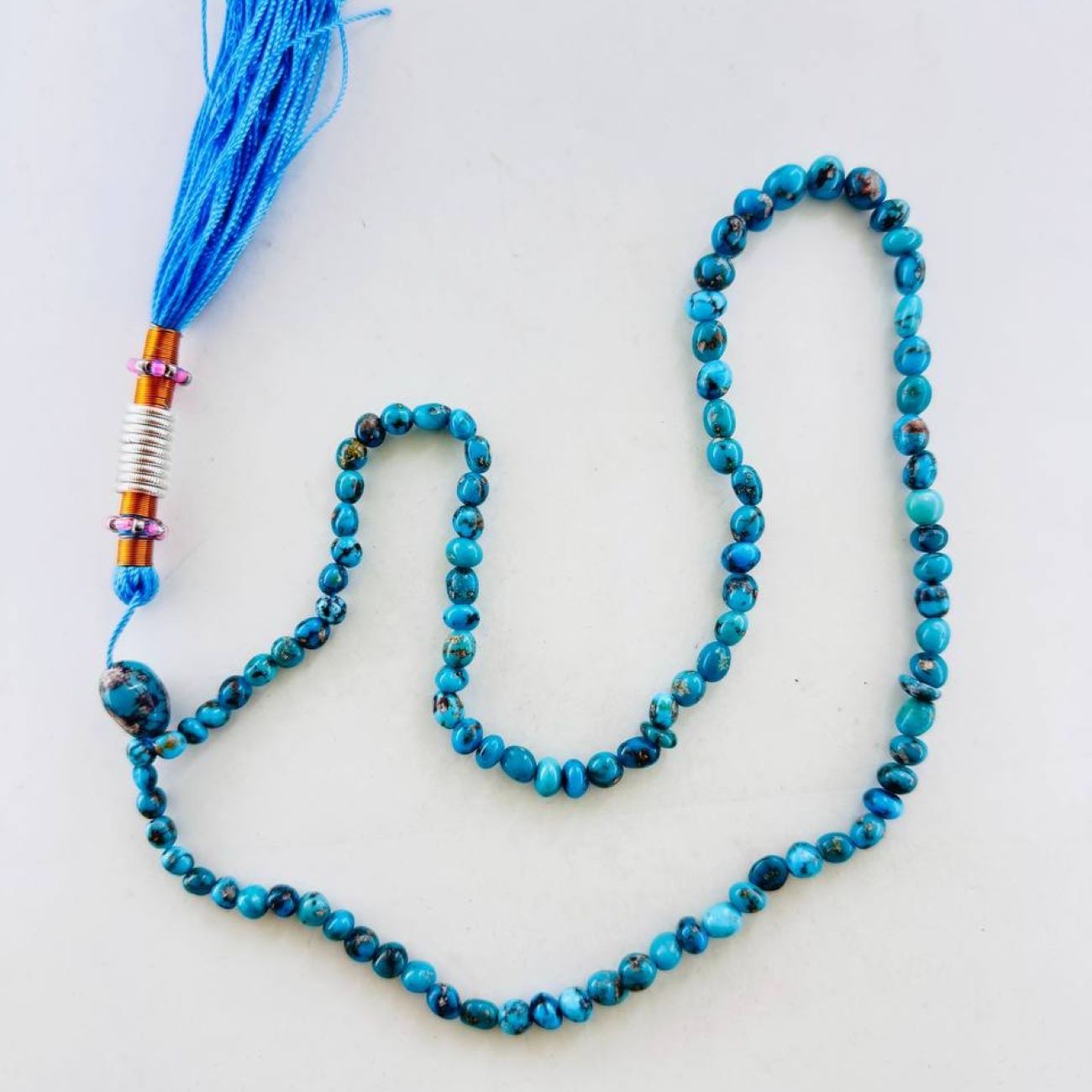 Persischer Rosenkranz mit Neyshabur-Türkis 101 Gebetsperlen Tasbih gefertigt