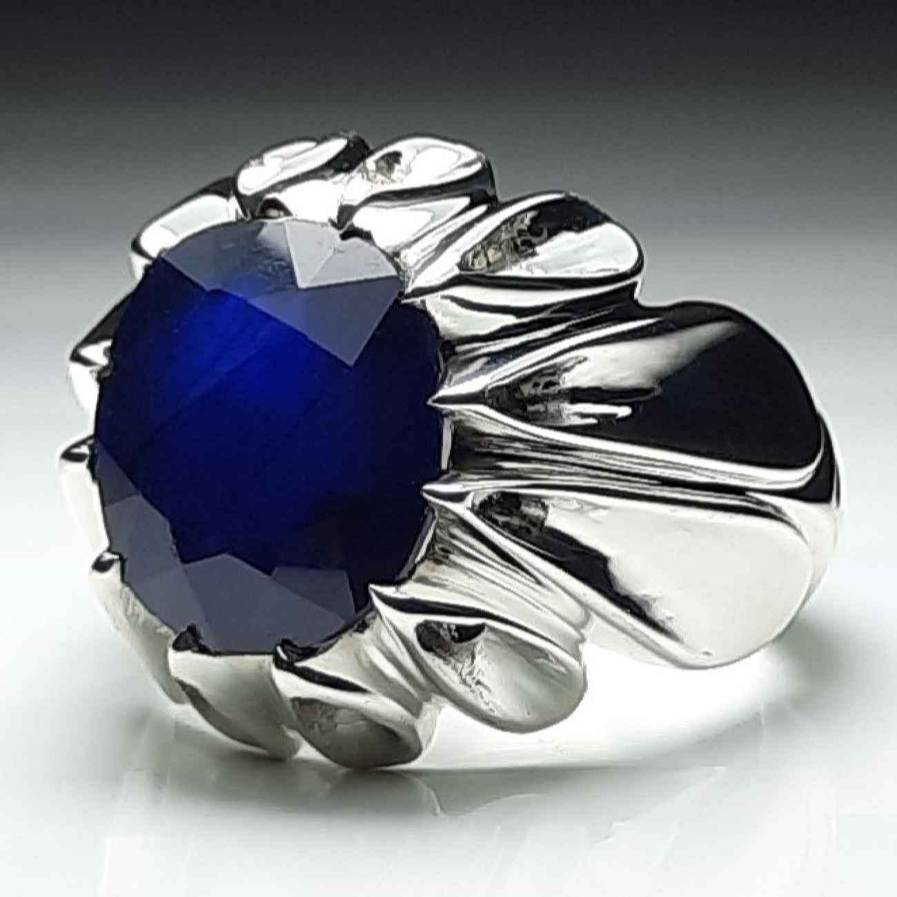 Persischer Rubin Silberring, handgefertigt für Herren, Chic & Lux