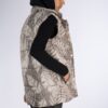 Ärmellose Daunenjacke für Damen mit Reißverschluss und Blätter-Design