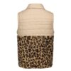 Ärmellose Daunenjacke für Damen mit Reißverschluss und Leoparden-Design