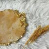Resin-Serviertablett, handbemalt mit Griffen in Gold
