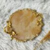 Resin-Serviertablett, handbemalt mit Griffen in Gold