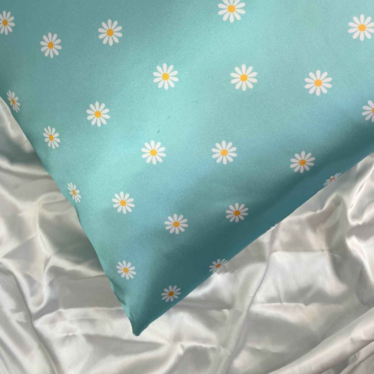 Seidenkissenbezug in Standardgröße mit Blumenmuster