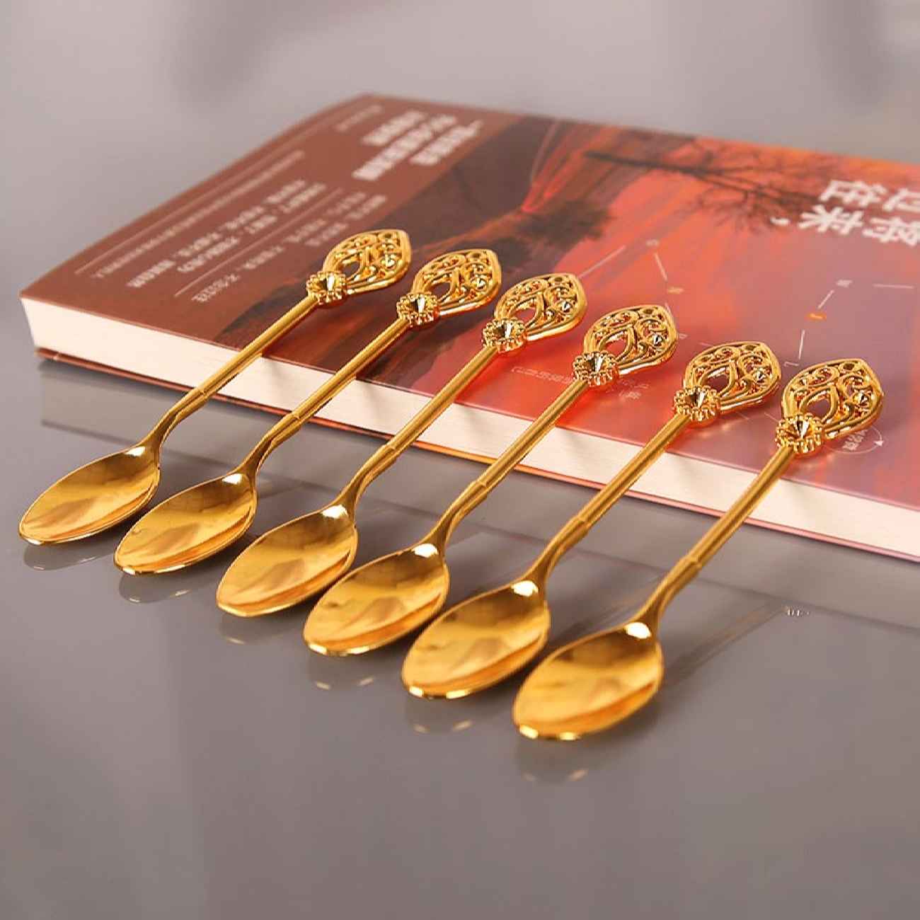 Edelstahl-Barlöffel-Set – 6-teilig mit praktischem Halter für stilvolles Mixen und Servieren