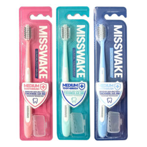 Medium Zahnbürste für optimale Mundpflege – Misswake Clinical (Packung mit 3)
