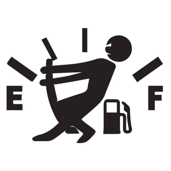 Einzigartiger Autoaufkleber in Schwarz mit Kraftstoffanzeige Design