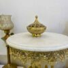 Vintage Messing-Zuckerschale mit filigranem Deckeldesign