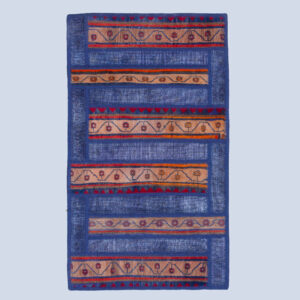 Vintage persischer handgeknüpfter Patchwork-Teppich blau