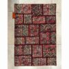 Vintage persischer handgeknüpfter Patchwork-Teppich geometrisch rot