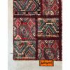 Vintage persischer handgeknüpfter Patchwork-Teppich geometrisch rot