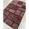 Vintage persischer handgeknüpfter Patchwork-Teppich geometrisch rot