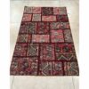 Vintage persischer handgeknüpfter Patchwork-Teppich geometrisch rot