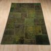 Vintage persischer handgeknüpfter Patchwork-Teppich salbeigrün