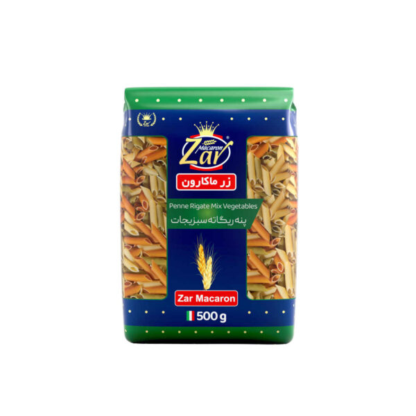 Zar Makkaroni Gemüse Penne Rigate - 500 g: Nahrhafte Pasta mit Spinat und Paprika