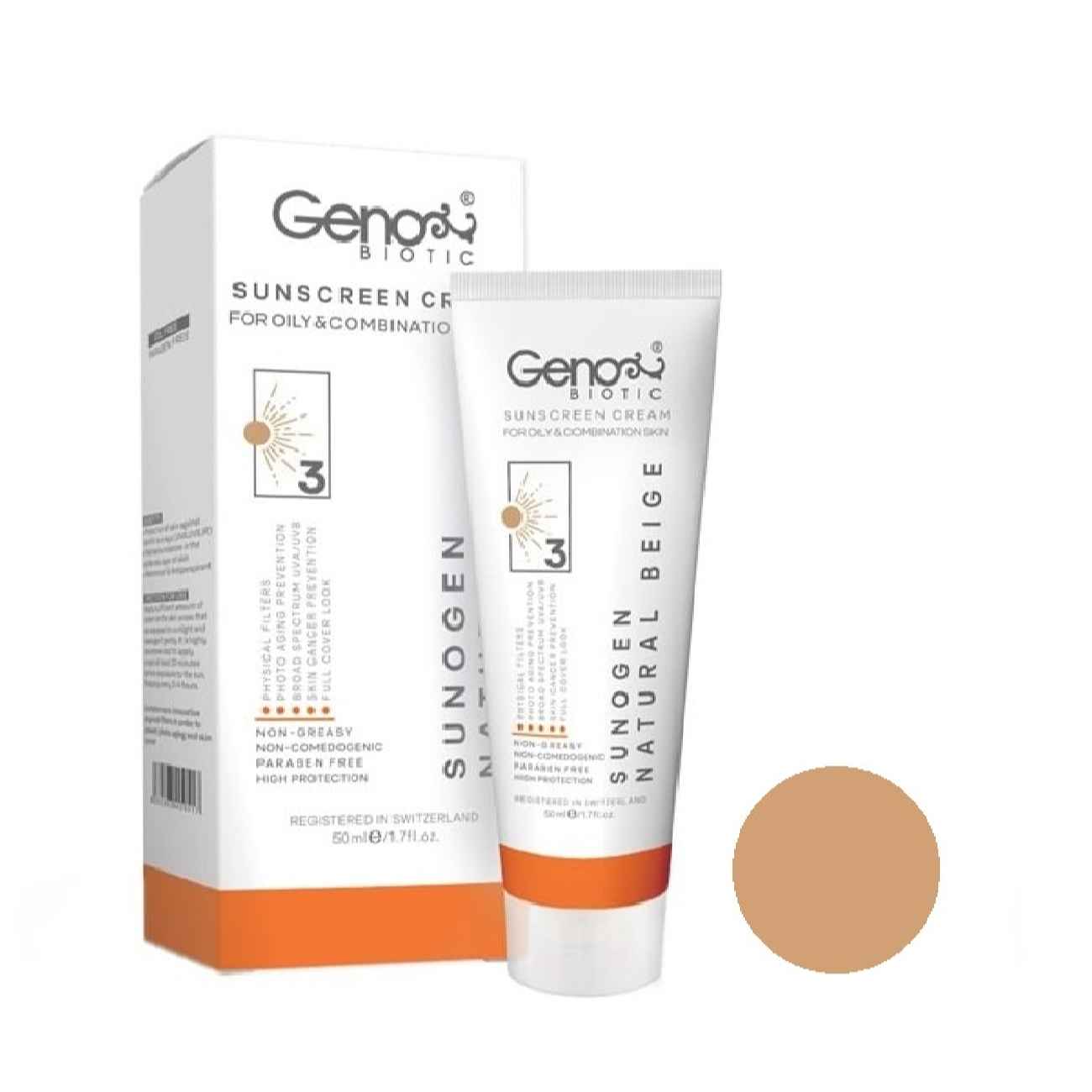 Geno Biotic Sonnencreme SPF 50 – Natural Beige (2er-Pack)