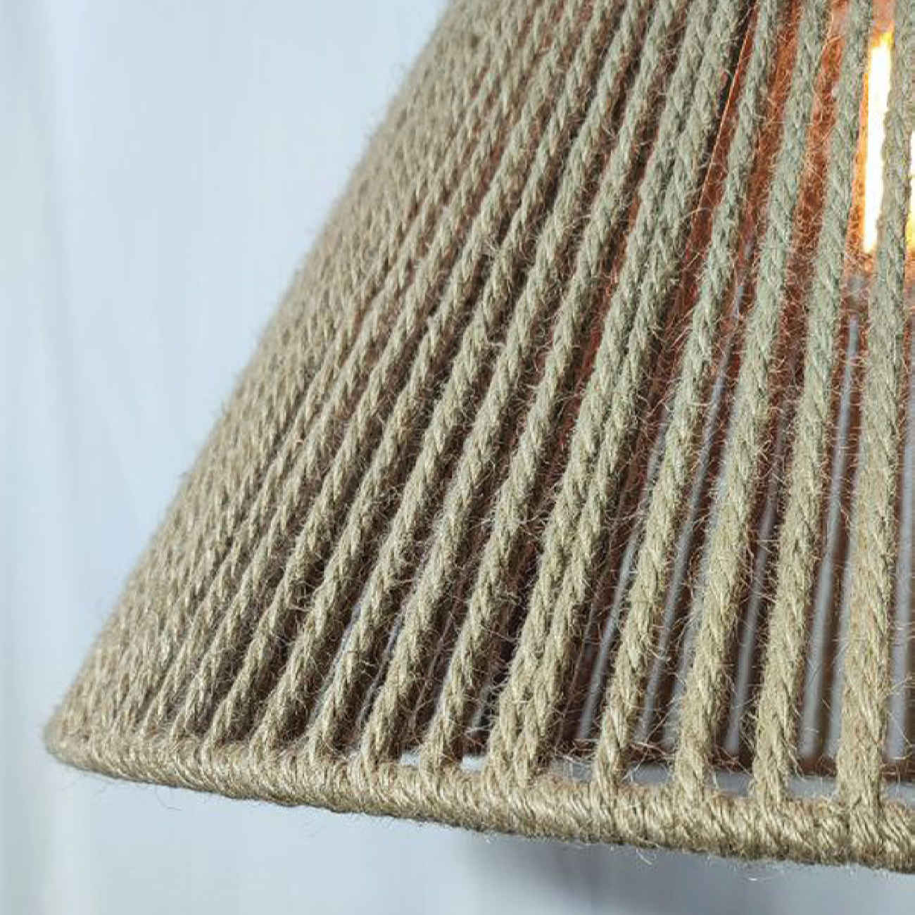 Handgefertigte, gewobene Deckenleuchte – Hanf-Kronleuchter für natürliche Wohnkultur