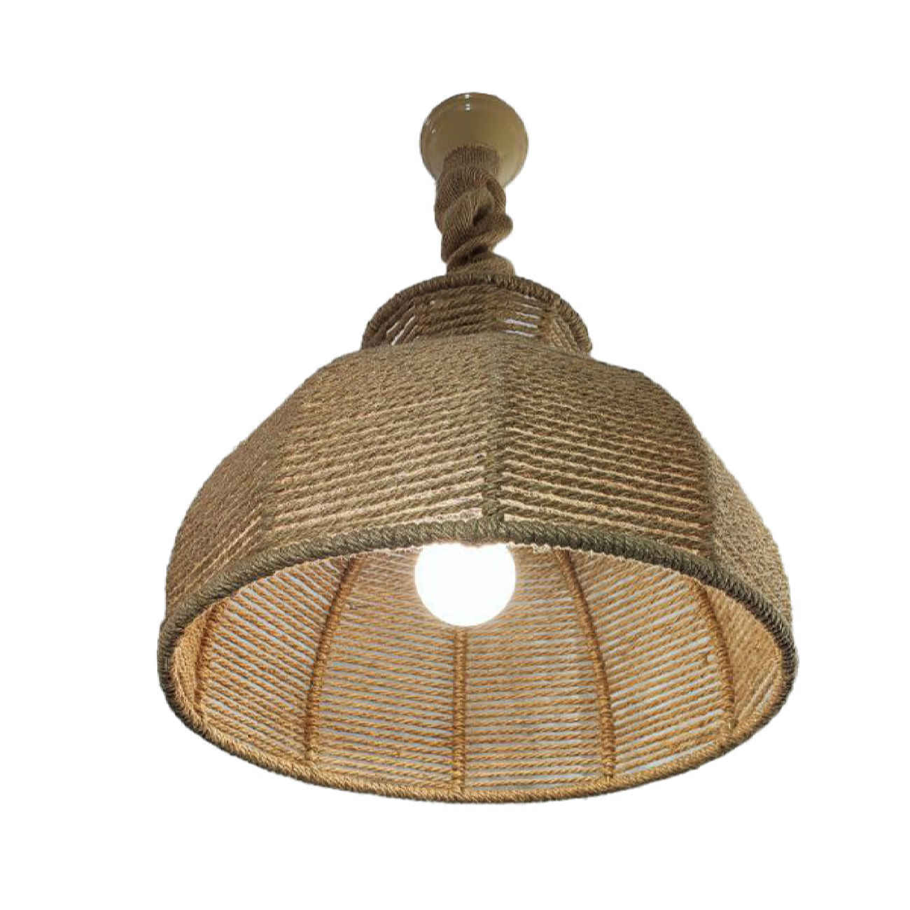 Boho Woven Pendelleuchte – Rustikale Hanf-Wandleuchte