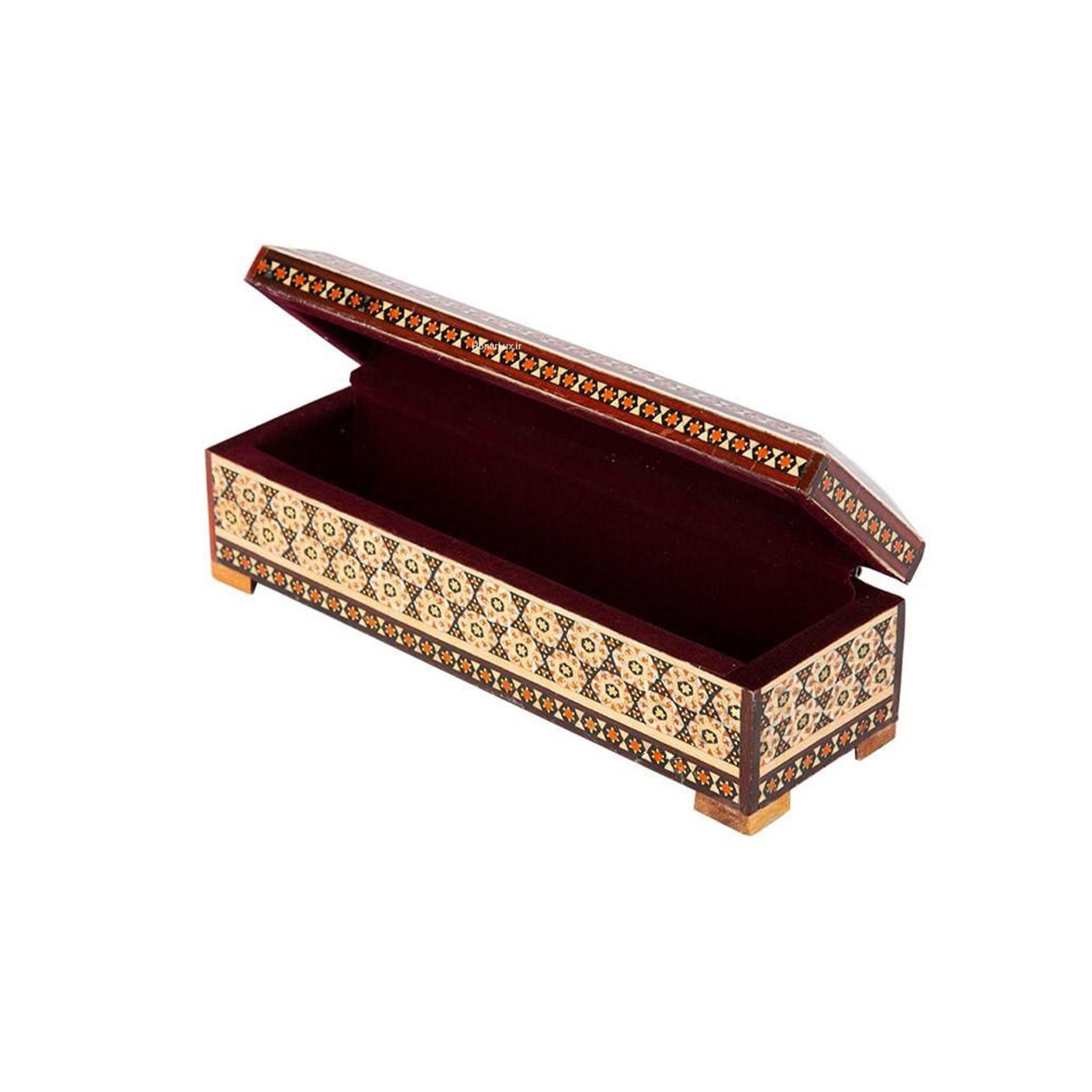 Luxuriöse persische Holz-Bleistiftbox mit Khatamkari – Ideal für Geschenke und Dekoration