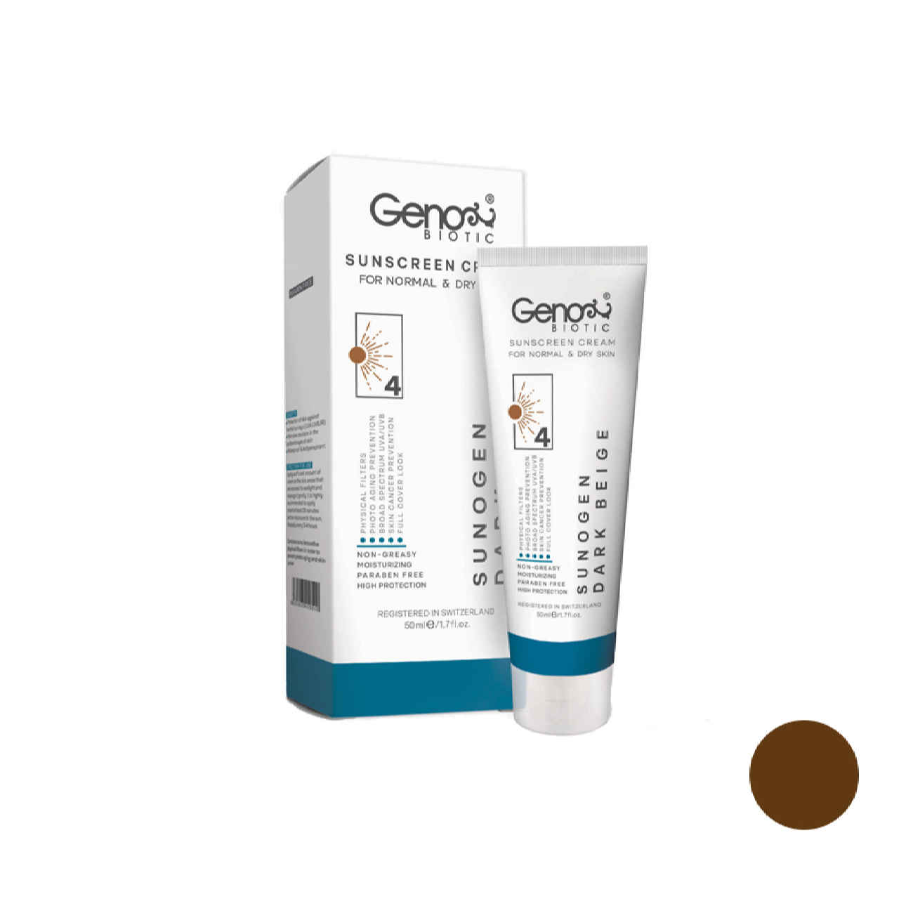 Geno Biotic Sonnencreme SPF 50 – Dunkelbeige (2er-Pack)