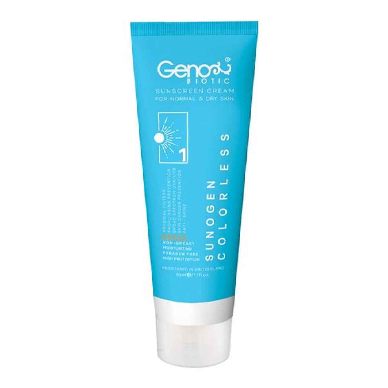 Geno Biotic Sonnencreme SPF 50 – Farblos, 50 ml (2er-Pack)