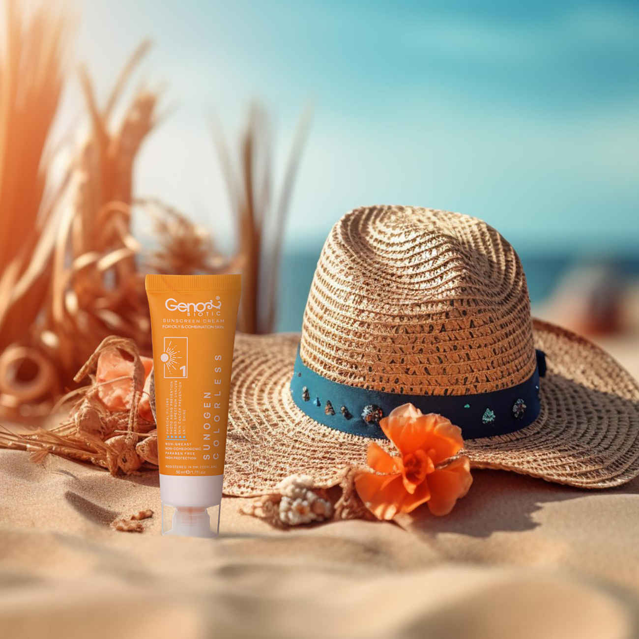 Geno Biotic Sonnencreme SPF 50 – Farblos, für fettige & Mischhaut (2er-Pack)
