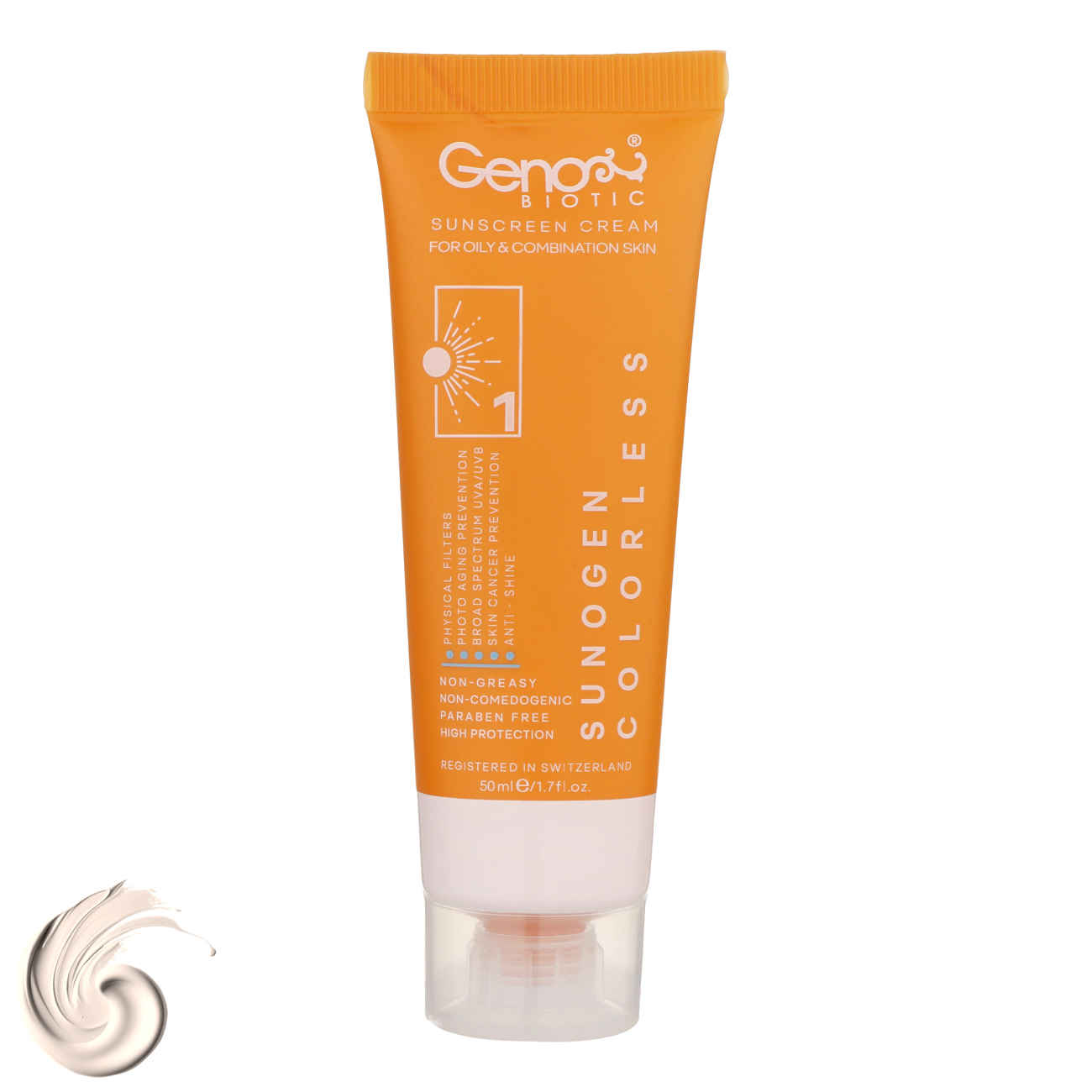 Geno Biotic Sonnencreme SPF 50 – Farblos, für fettige & Mischhaut (2er-Pack)