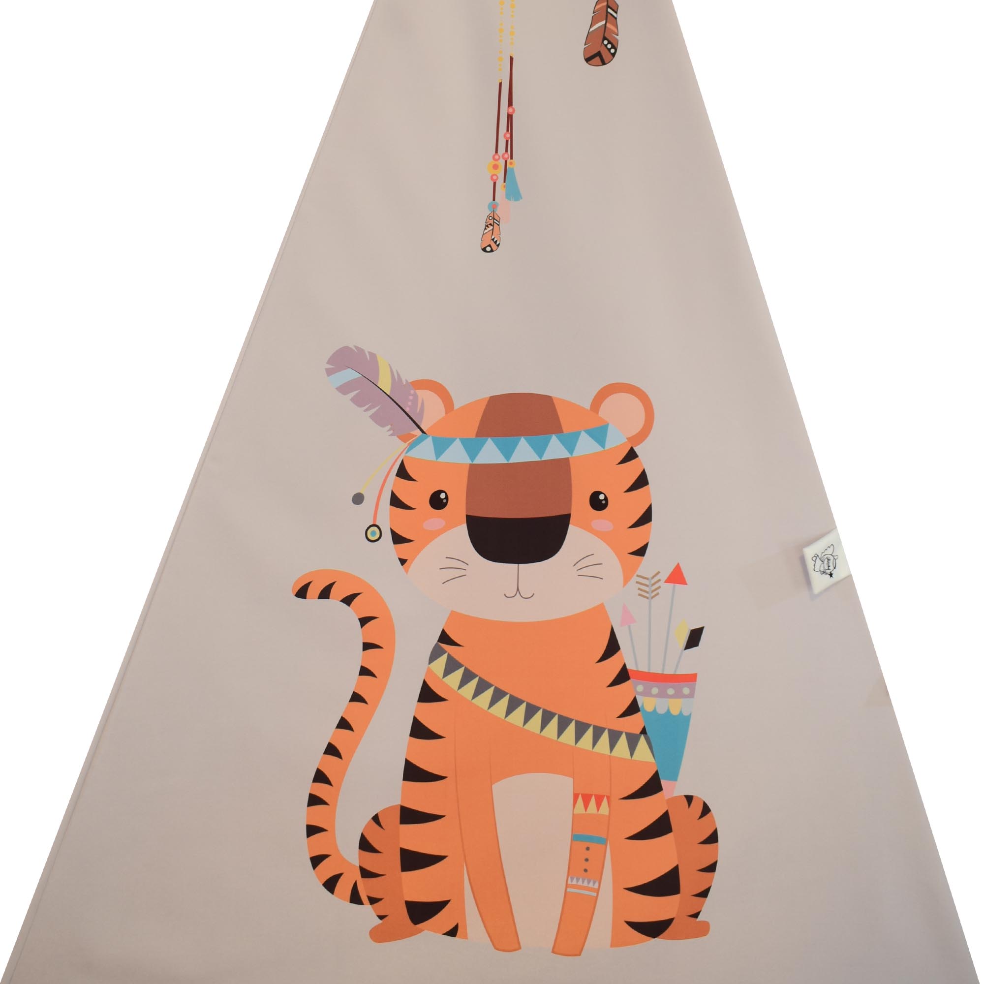 Spielzelt im Tipi-Stil für Kinder mit Tierdesign und Kissen
