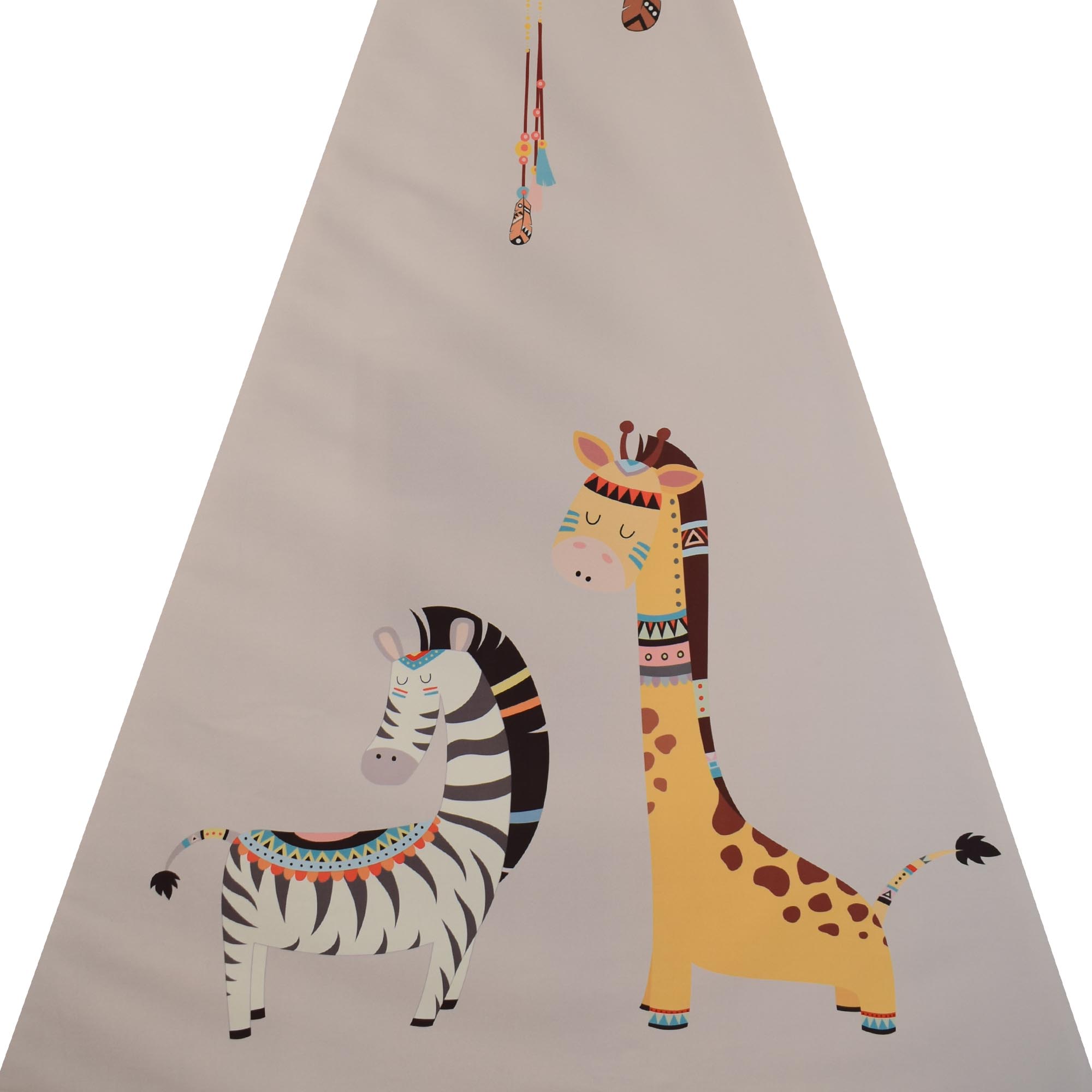 Spielzelt im Tipi-Stil für Kinder mit Tierdesign und Kissen