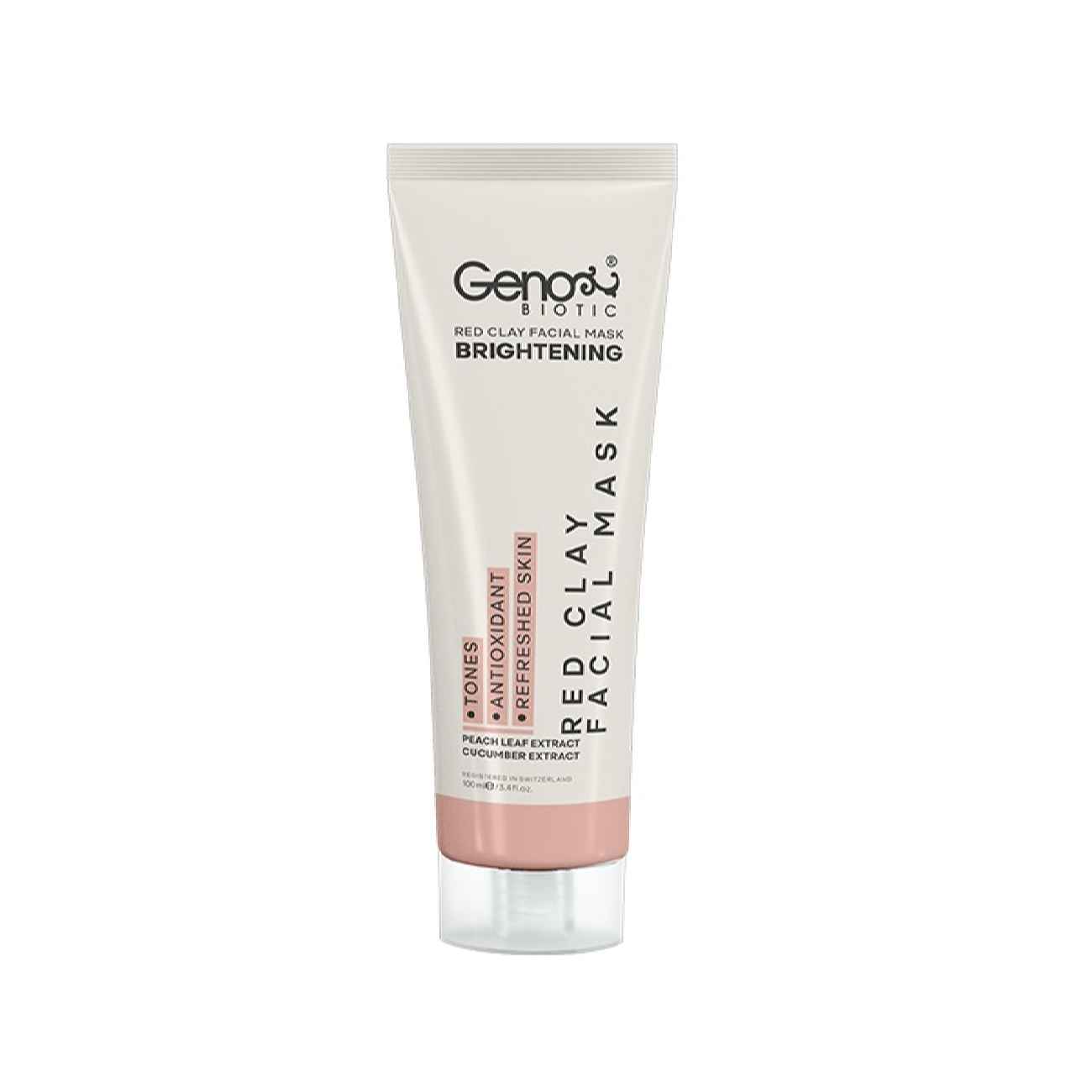 Geno Biotic Rote Tonerde Gesichtsmaske – Beste Aufhellende Maske (2er-Pack)