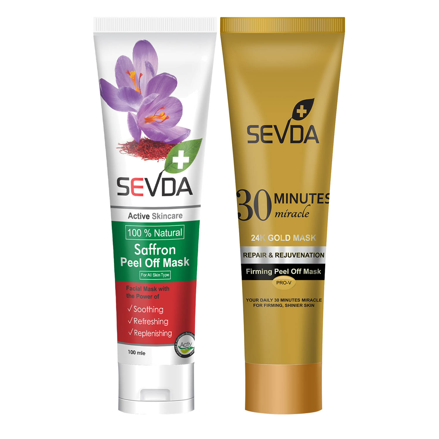 Gold-Safran-Gesichtsmaske – Beruhigt und erfrischt (2er-Pack)