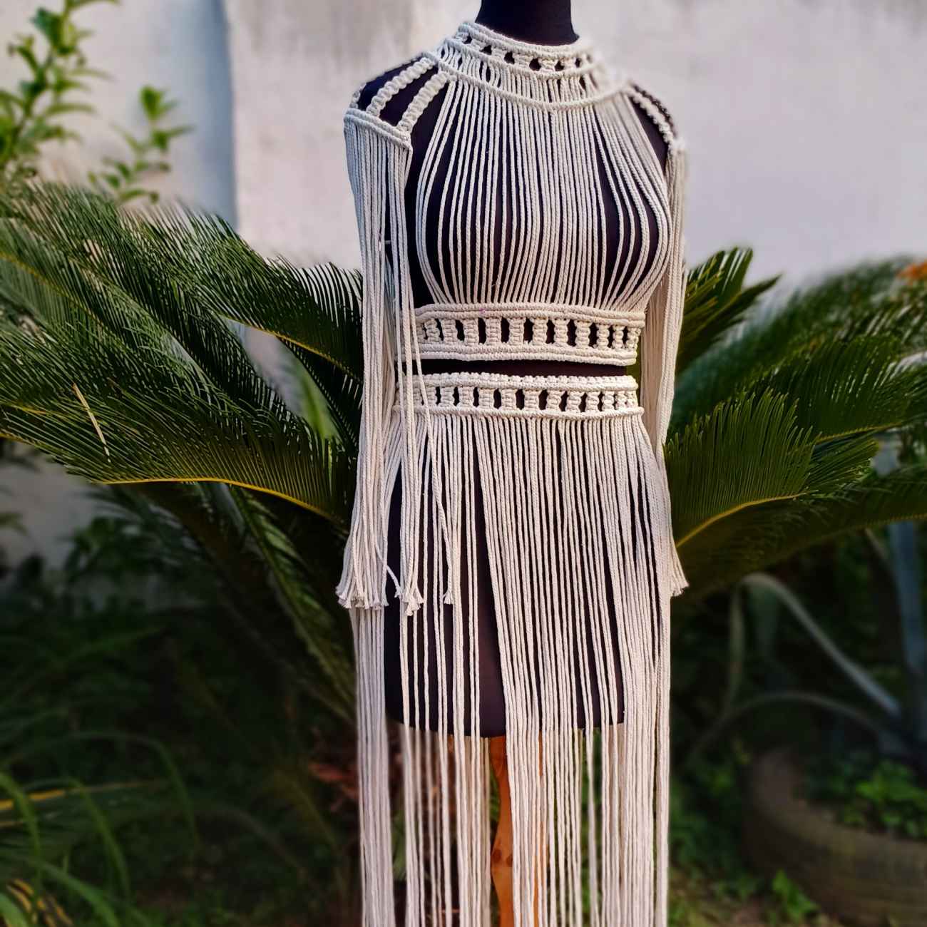 Handgefertigtes Boho-Makramee-Kleid – Ideal für Strandpartys & Sommer