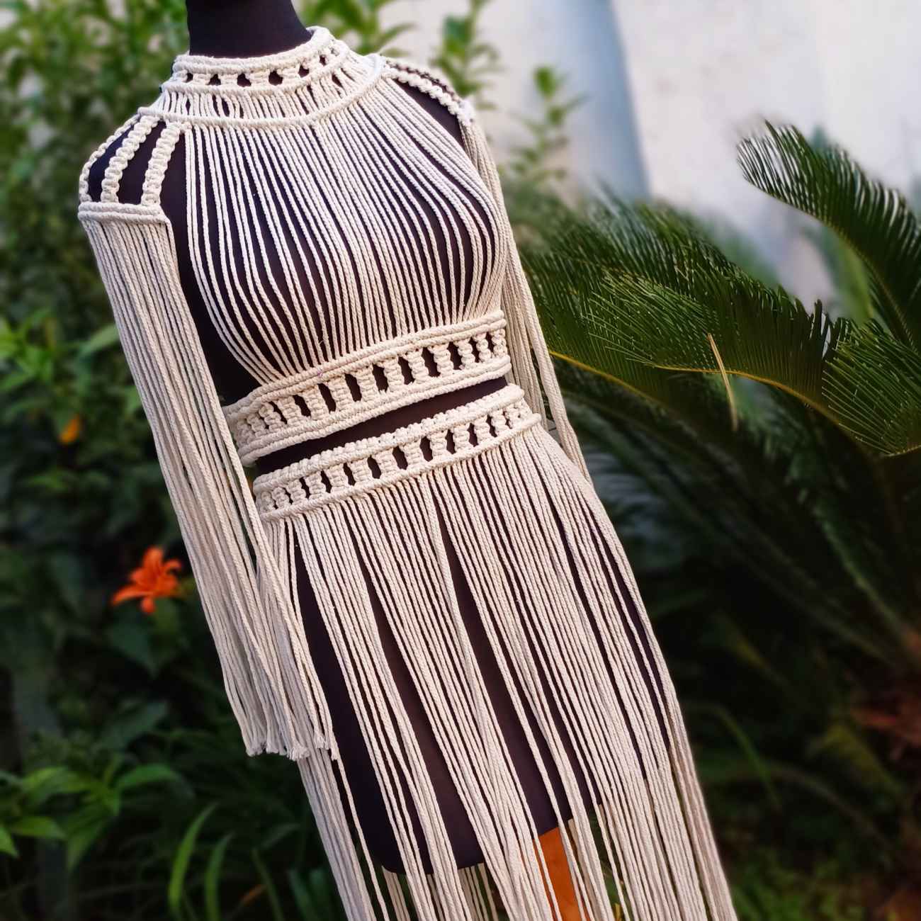 Handgefertigtes Boho-Makramee-Kleid – Ideal für Strandpartys & Sommer