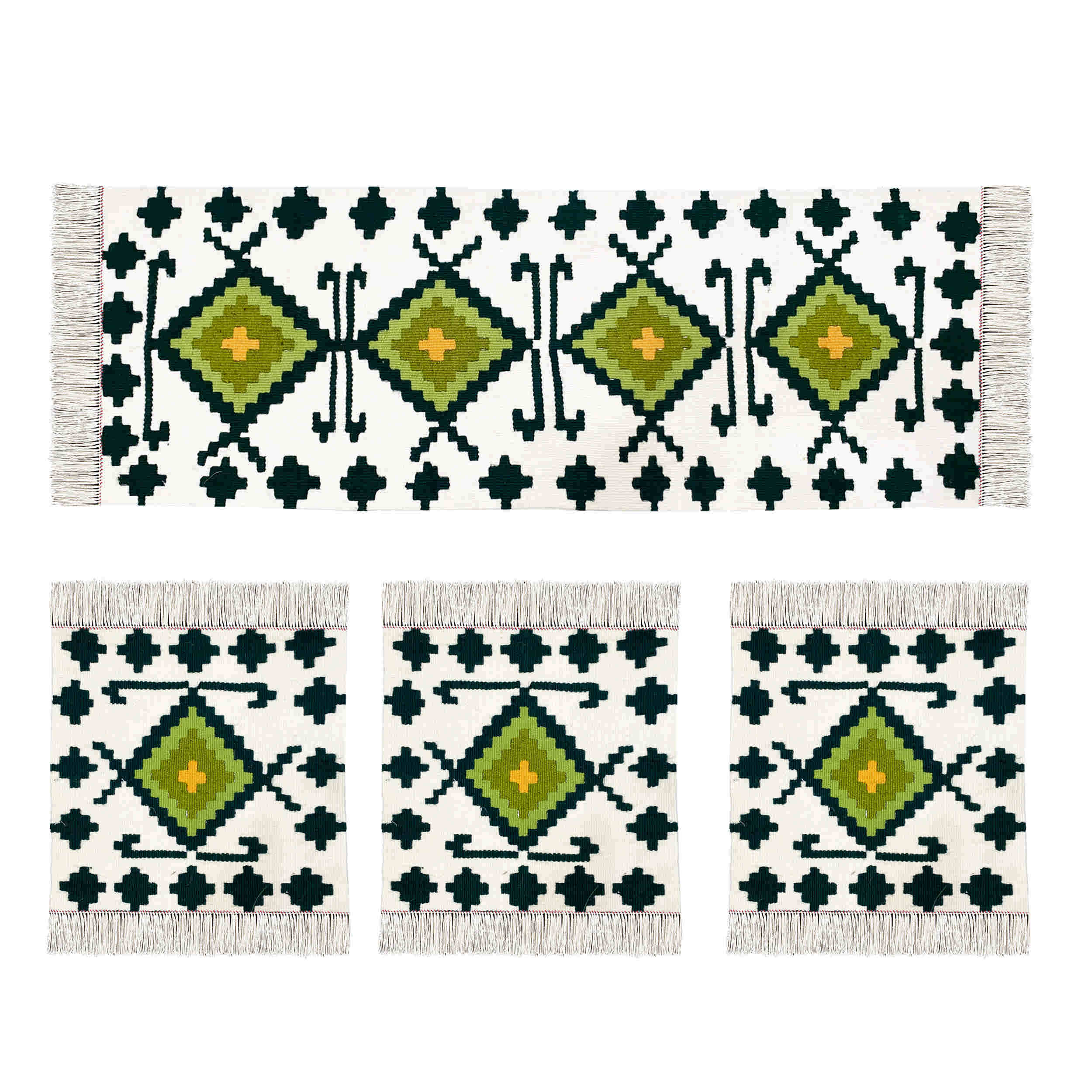 Handgefertigte Stickerei-Tischdecke – Stil & Funktionalität, Set aus 4